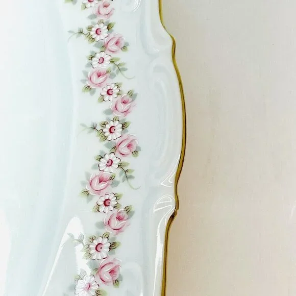 Vintage MITTERTEICH LADY BEATRICE 12.5" Oval Serving Platter Gilded Rims Germany - Picture 6 of 16